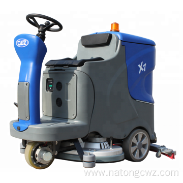 Driving type dual brush electric floor cleaning machine